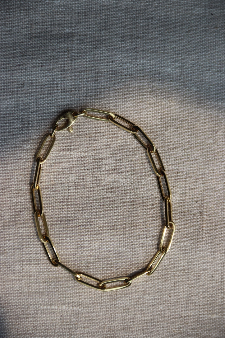 14K Paper Clip Chain Bracelet