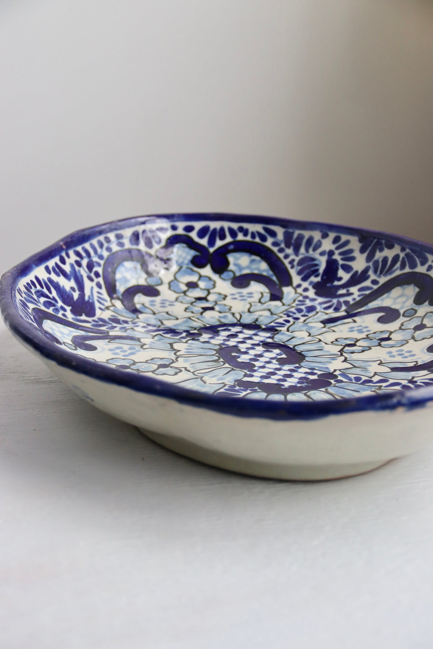 Vintage 70s Mexican Hand Painted Ceramic Platter