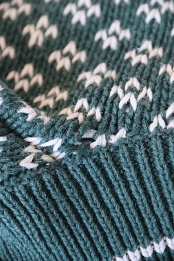 Green Cotton Knit Sweater - as is