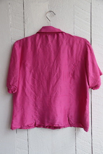 Anne Larson Pink Silk Top