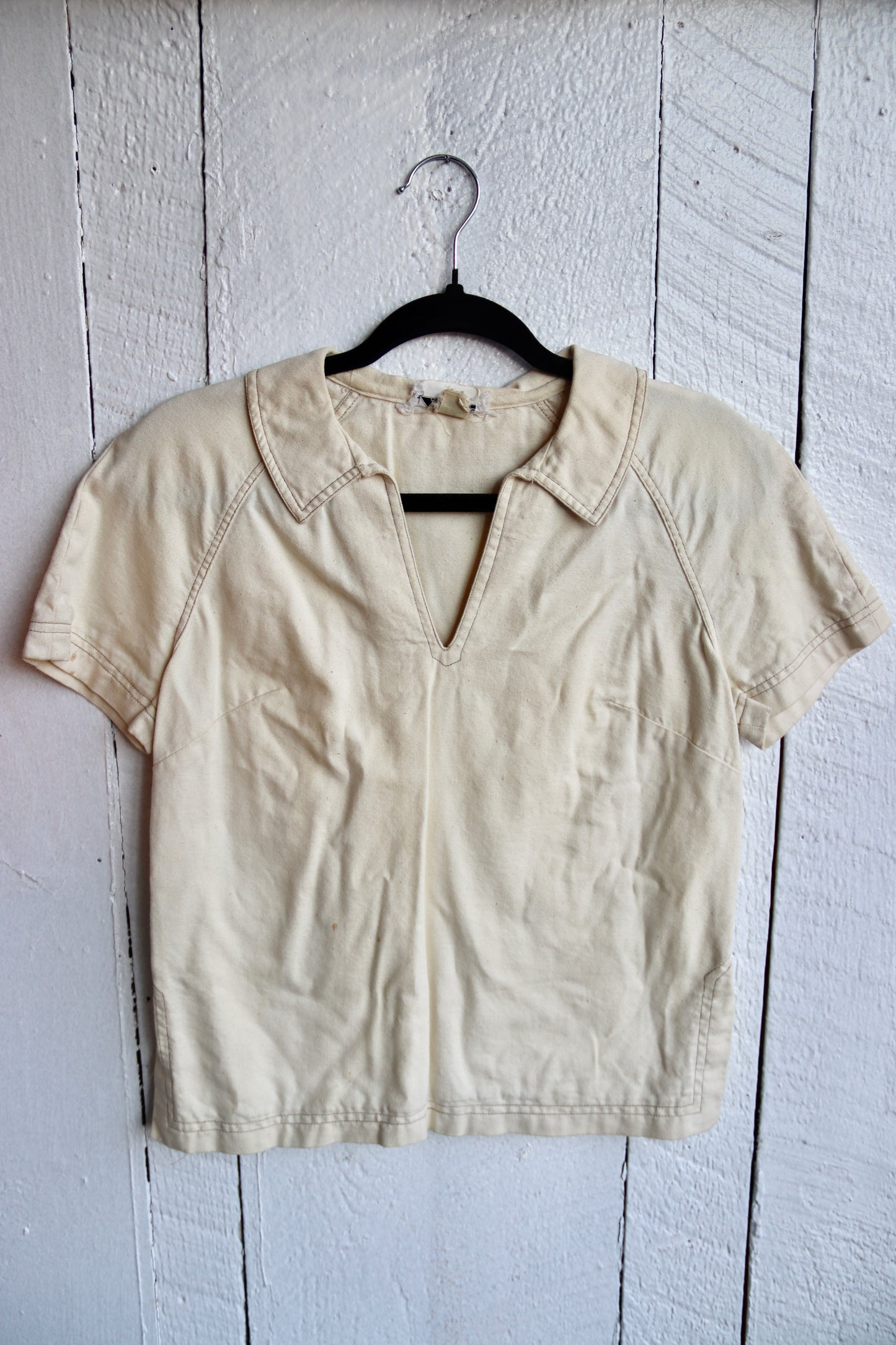 Vintage 60s Country Set White Cotton Top