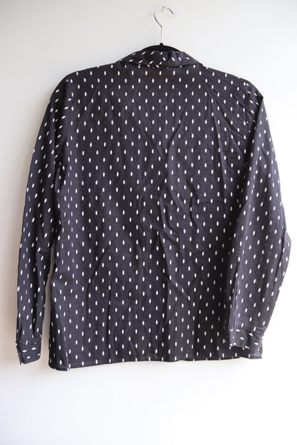 Vintage Black Top with White Dots