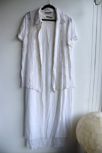 Amanda Smith White Embroidered Top and Dress Set