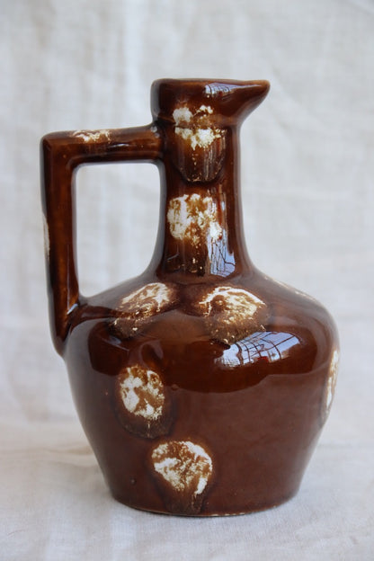 Leroux liquor brown ceramic pitcher