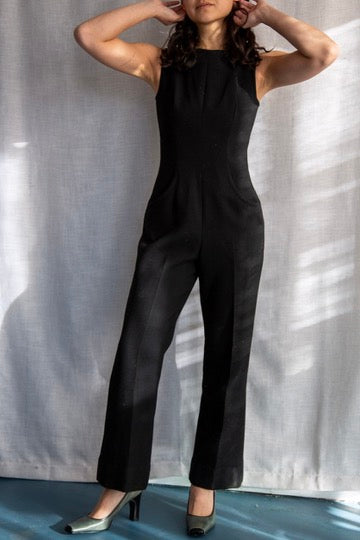 Vintage Black Knit Jumpsuit - as is