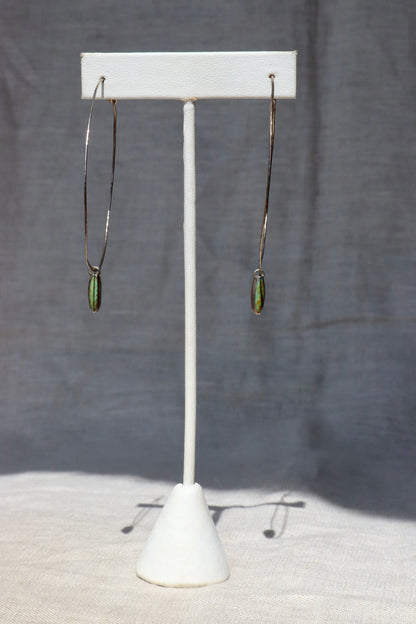 Manuela Stalman Sterling Silver and Turquoise Hoop Earrings
