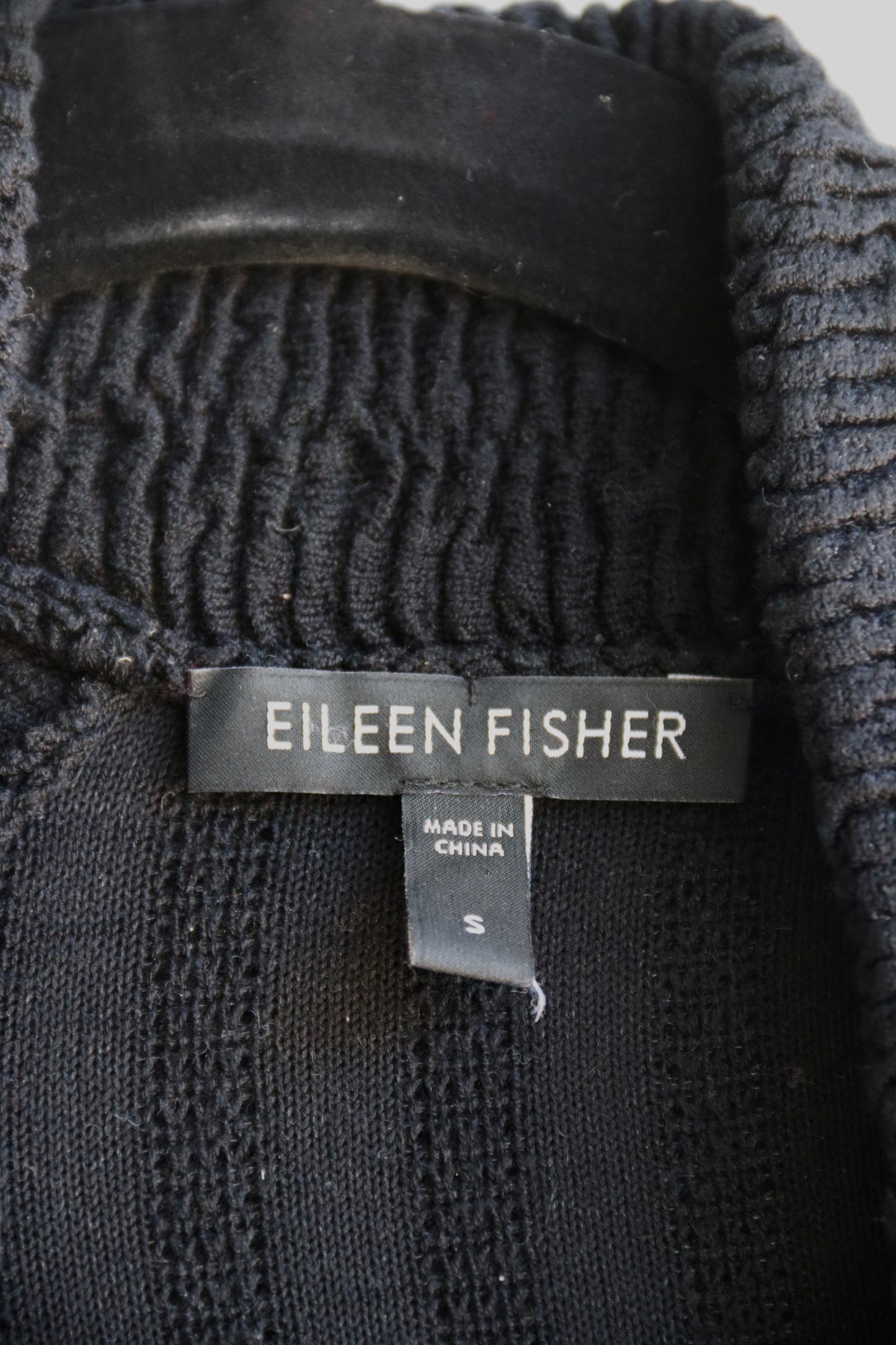Eileen Fisher Black Crinkle Cardigan Top