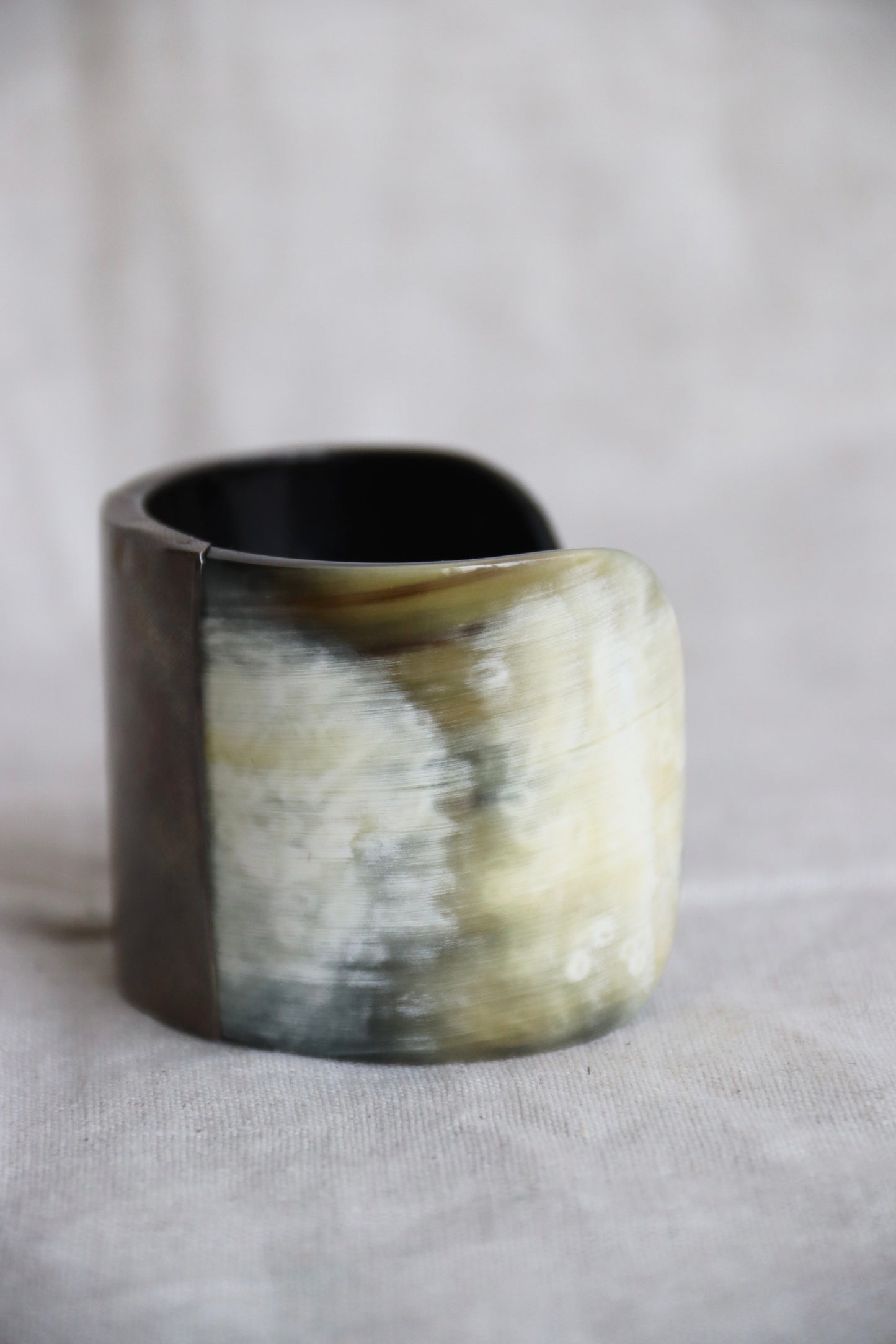 Horn and sterling bracelet