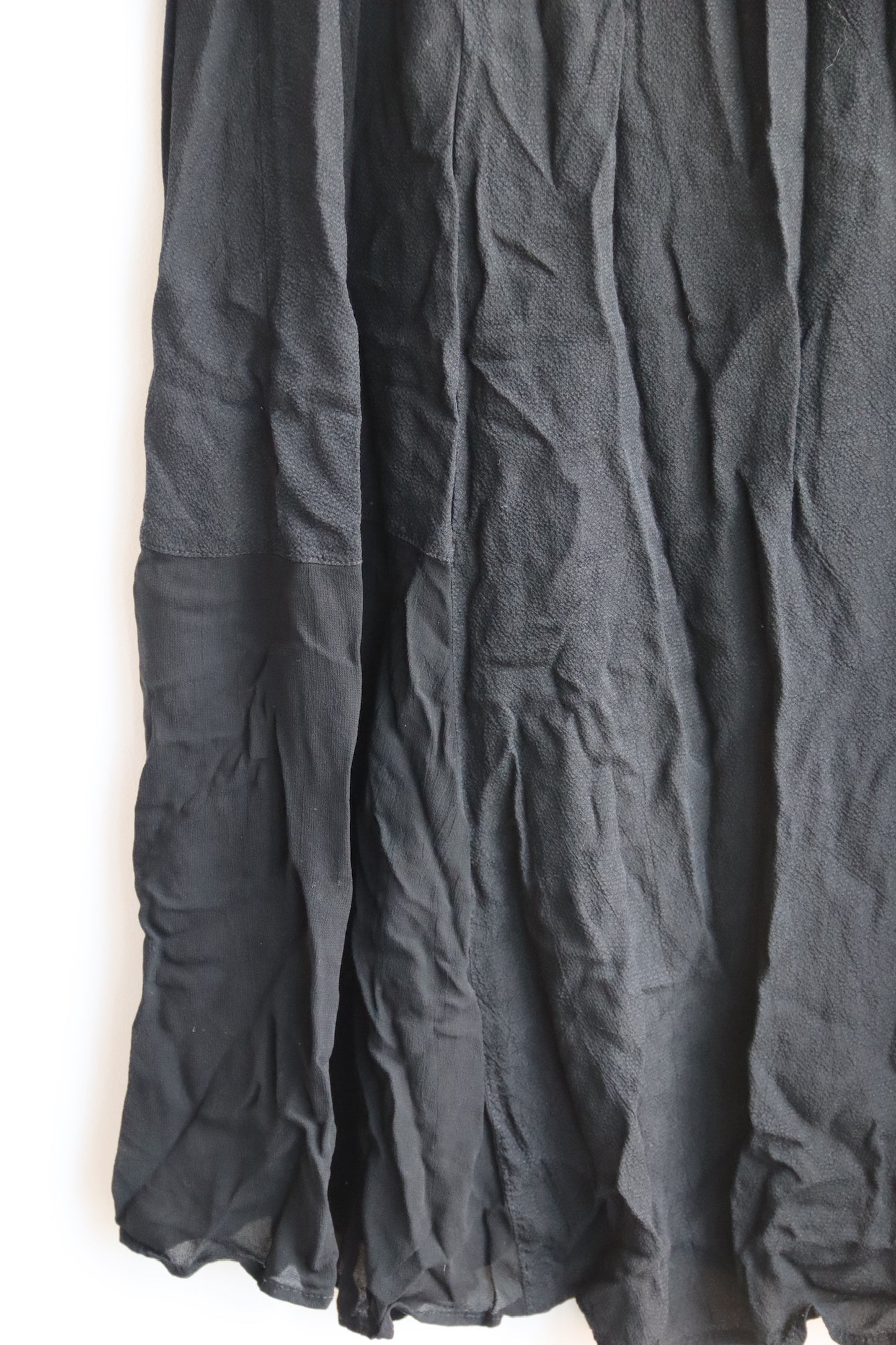 Black Silk Crinkled Dress