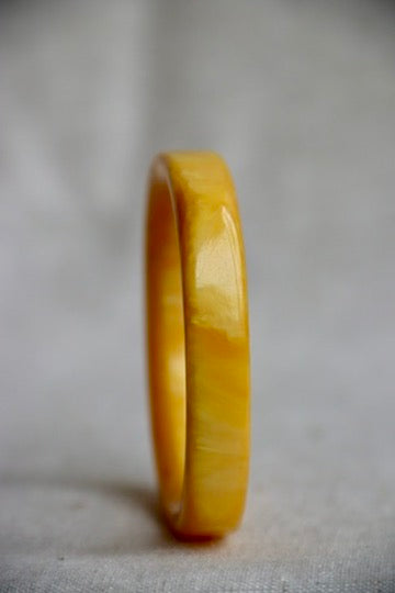 Yellow Plastic Bangle Bracelet - 60s