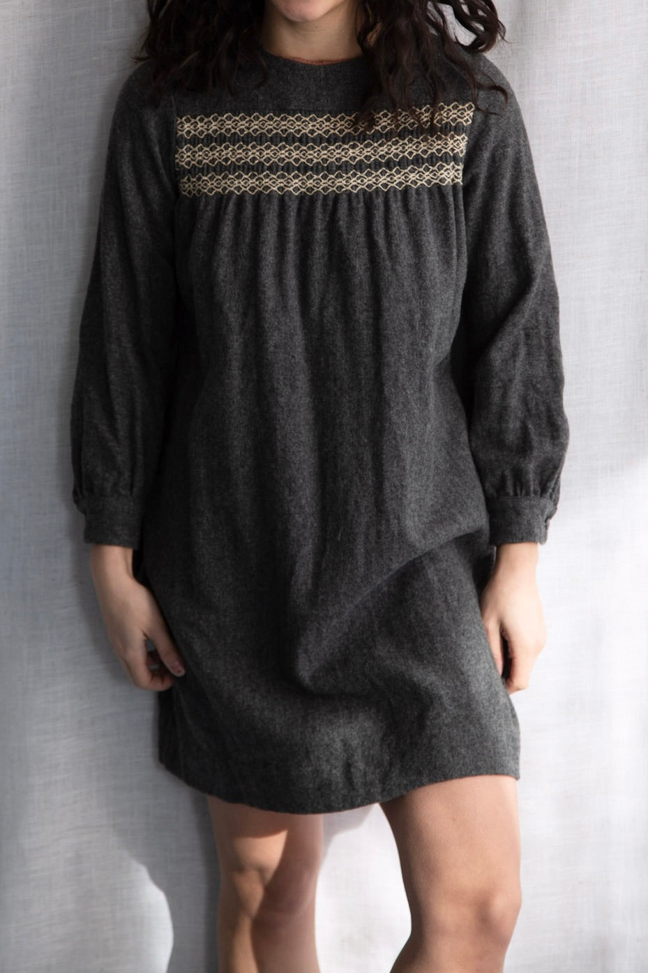 Vintage Handmade Grey Wool Dress
