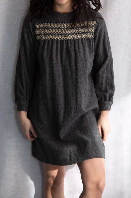 Vintage Handmade Grey Wool Dress