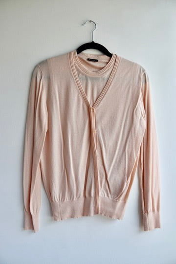 Manrico Pink Cashmere Sweater and Vest Set
