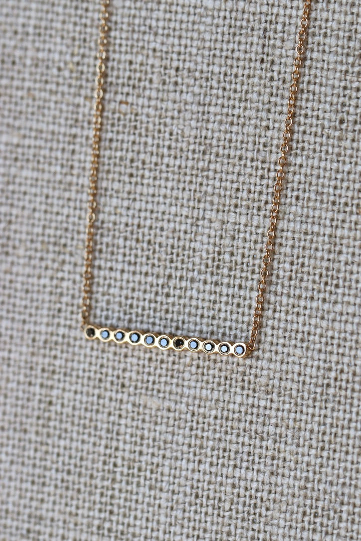 Zoë Chicco black diamond bar necklace