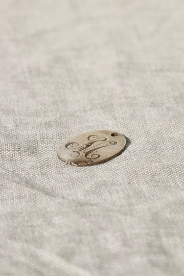 Vintage M Engraved Pendant -  Sterling Silver