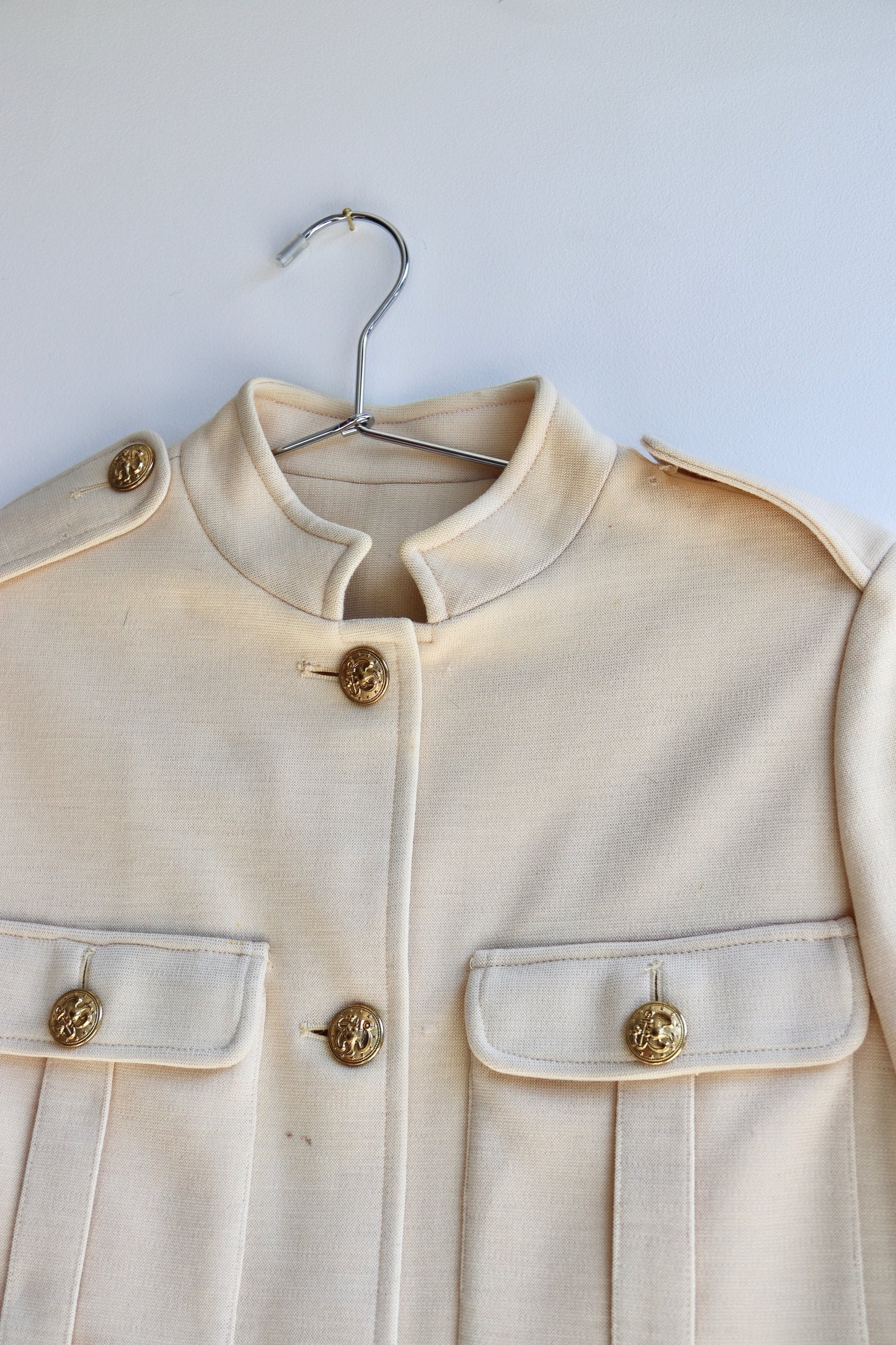Vintage Beige Coat with Lapels- as is