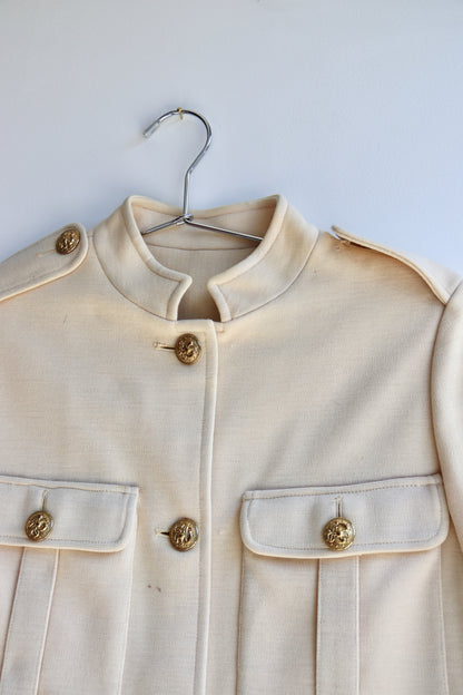 Vintage Beige Coat with Lapels- as is