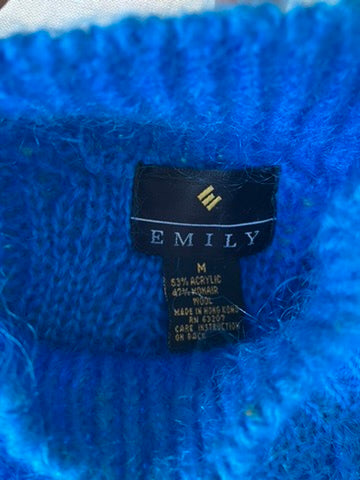 Emily Electric Blue Acrylic and Mohair Sweater