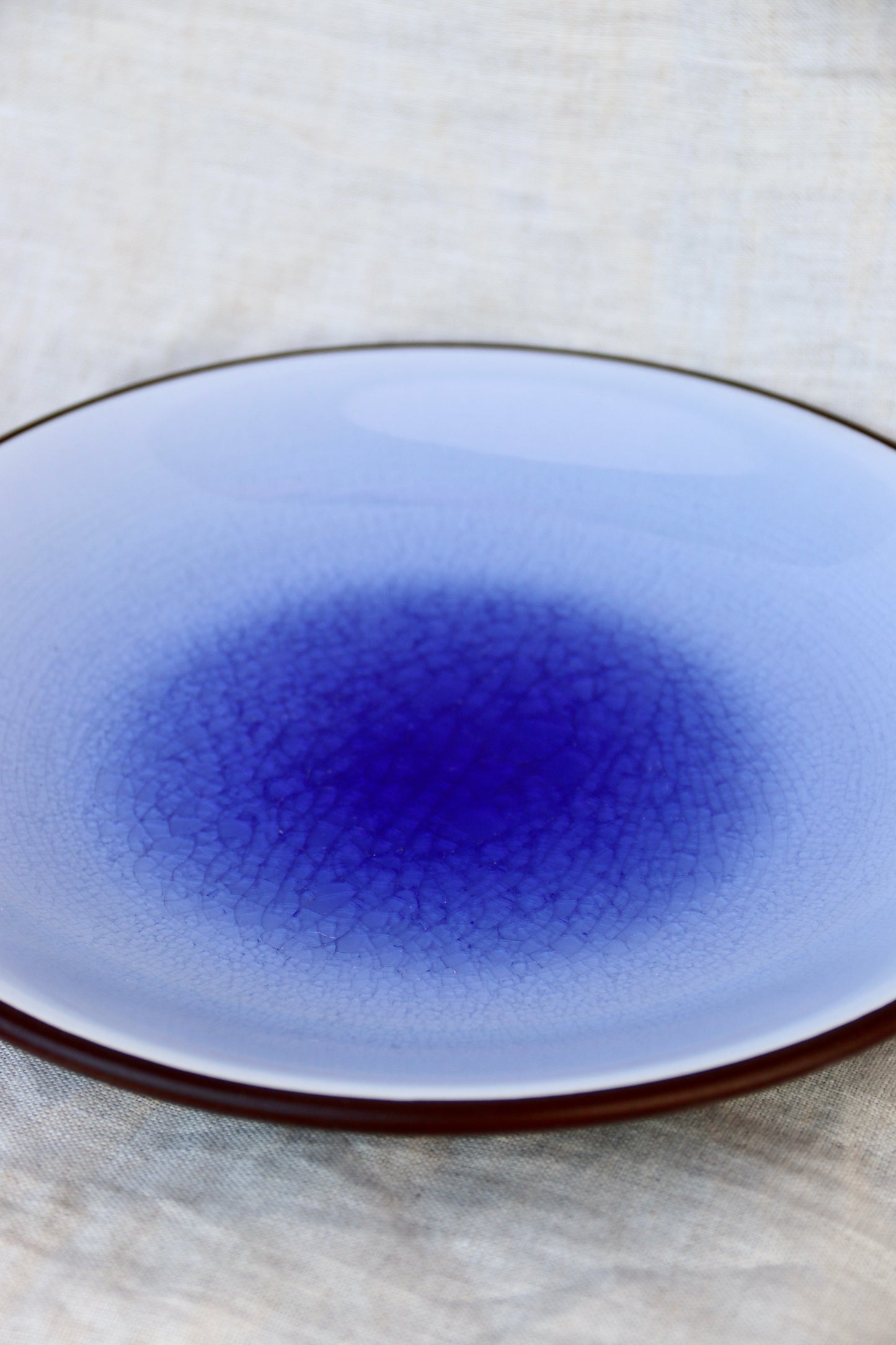 Kotobuki Blue Crackle Glaze Plate