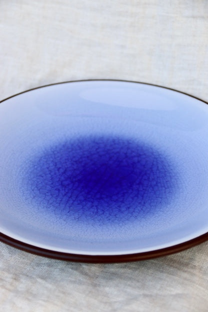 Kotobuki Blue Crackle Glaze Plate