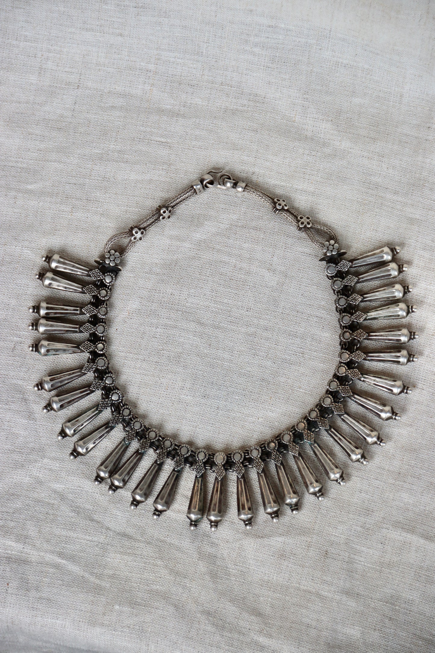 Sterling Silver Indian Collar Necklace
