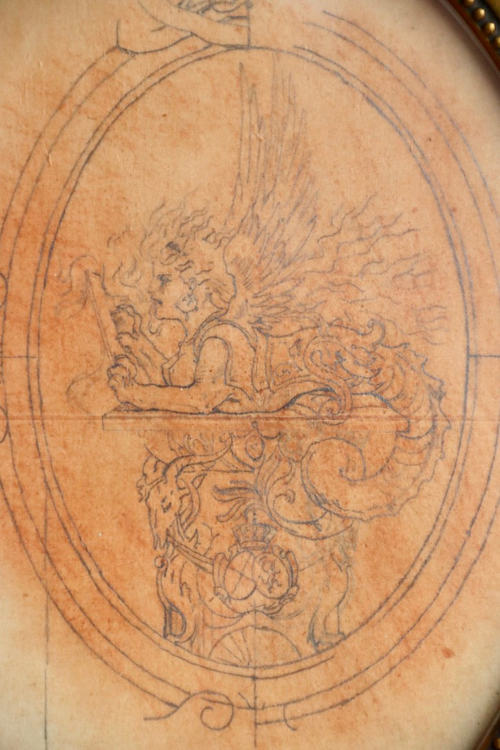 Vintage Oval Drawing