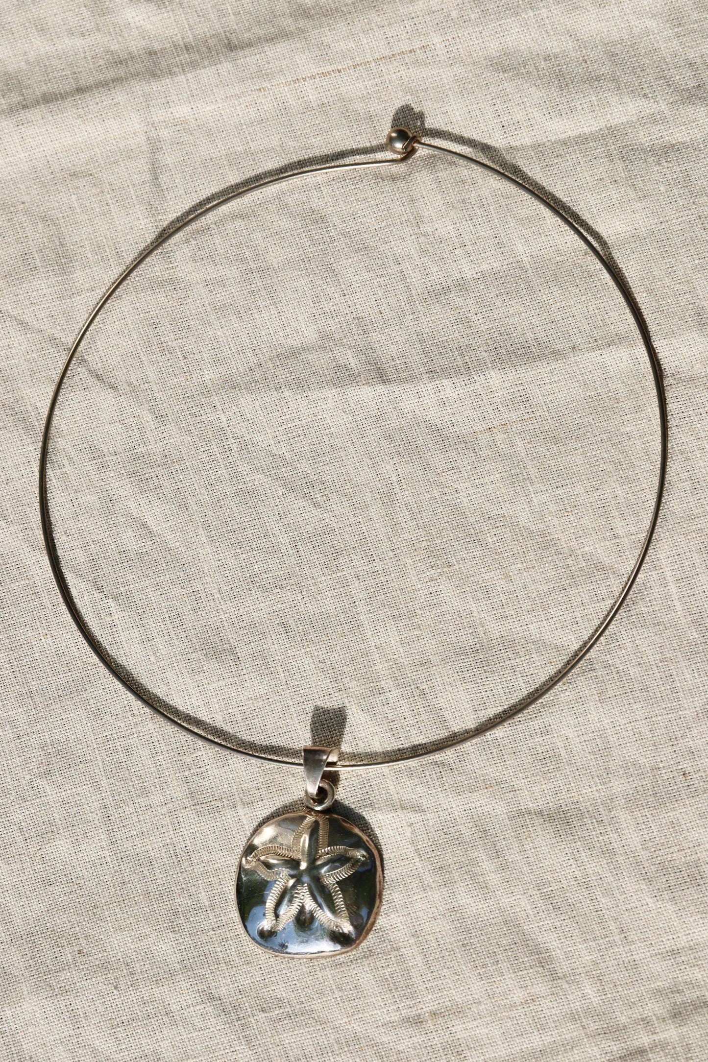 Sterling Silver Sand Dollar Necklace and Bracelet Set