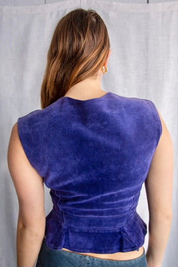 Vintage Purple Leather Top