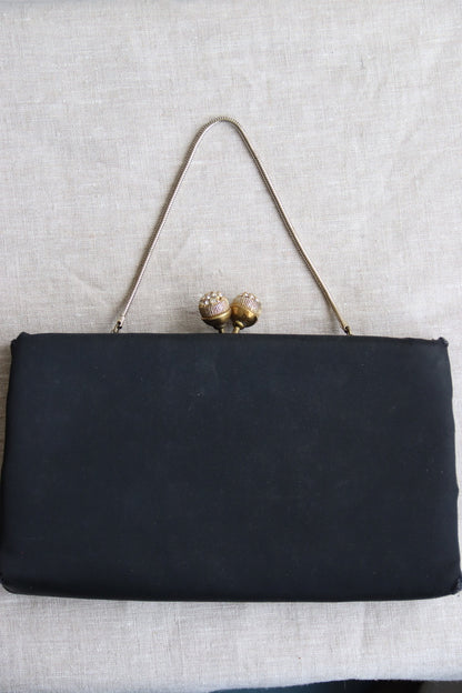 After Five Black Satin Clutch