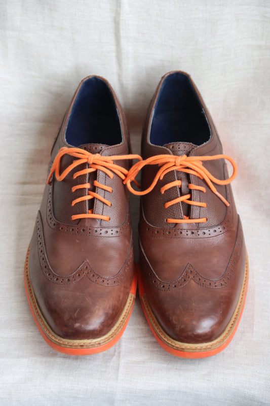 Ted Baker Brown and Orange Leather Dress Shoes