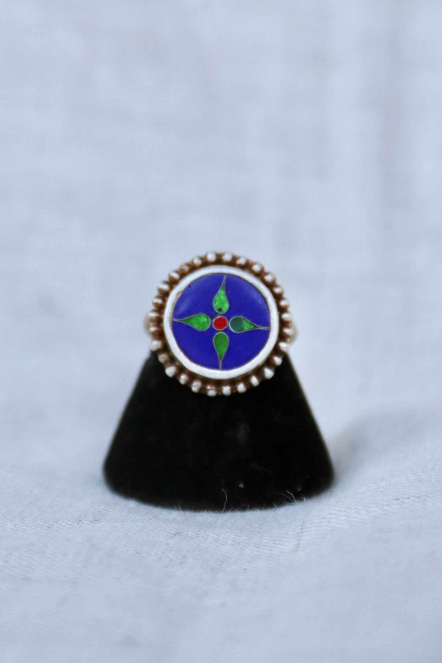 Louise Parish Sterling Silver Enamel Ring