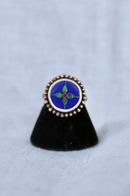 Louise Parish Sterling Silver Enamel Ring