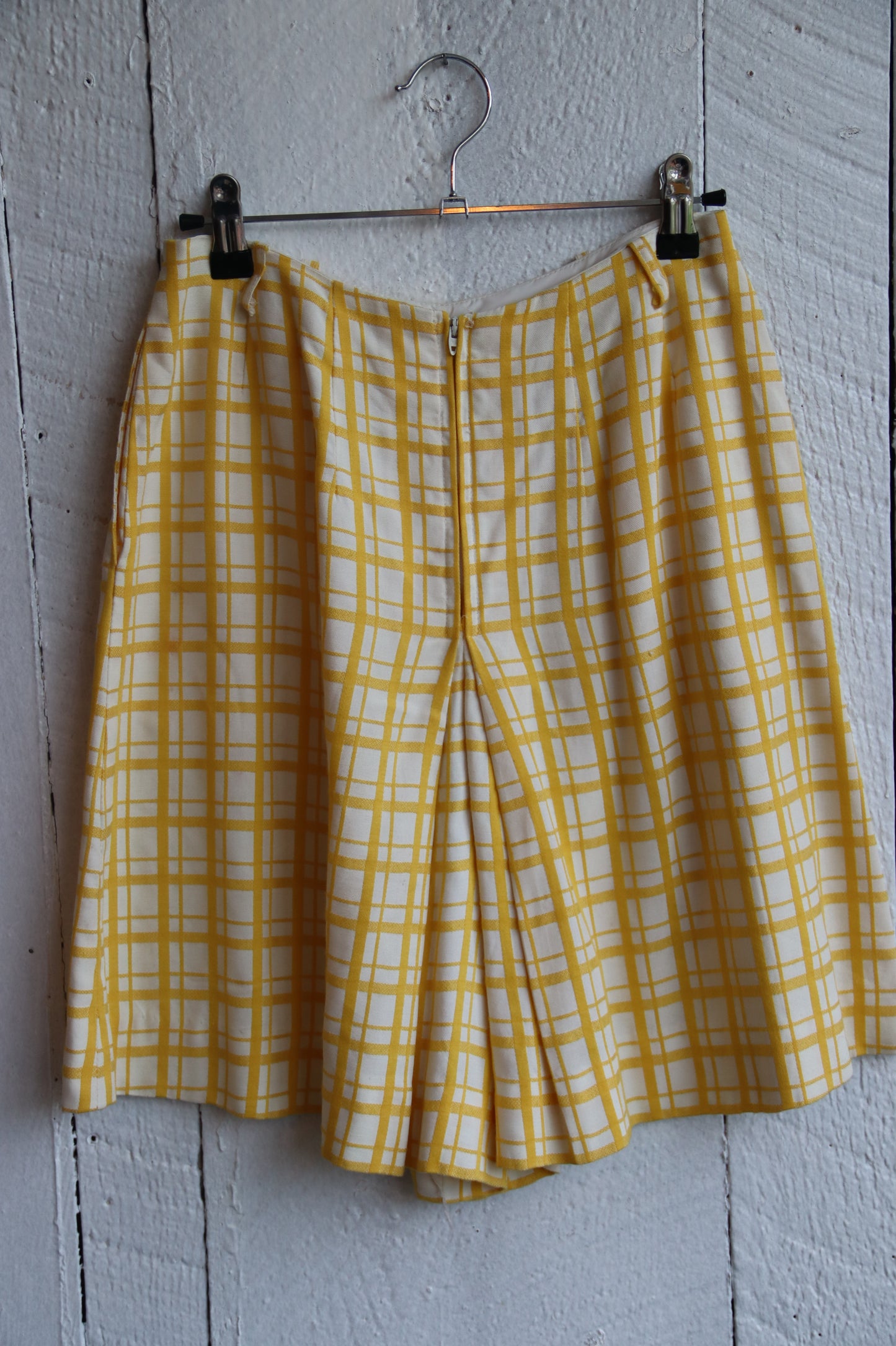 Yellow Plaid Shorts - 1970s