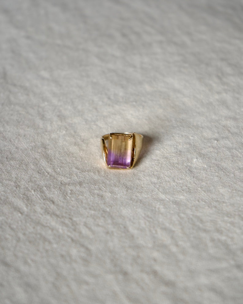 10K Ametrine Asymmetrical Ring