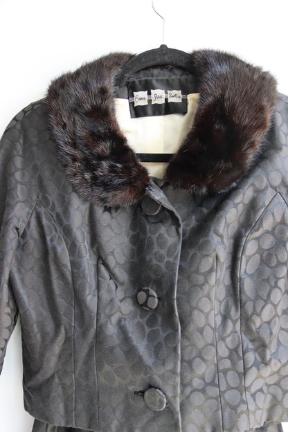 Carson Pirie Scott & Co. jacquard jacket and belted dress set