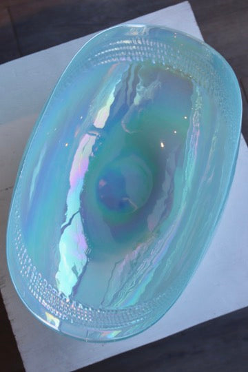 Yalos Casa Murano Irridescent Blue Glass Bowl
