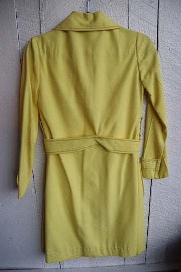 Vintage 80s Gigi Creations Yellow Trench Coat