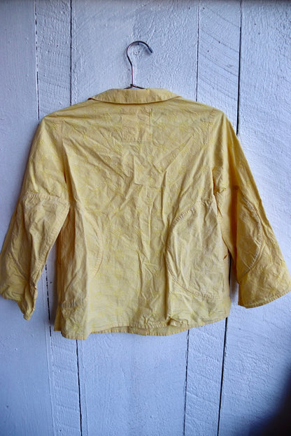 Yellow Embroidered Cotton Top