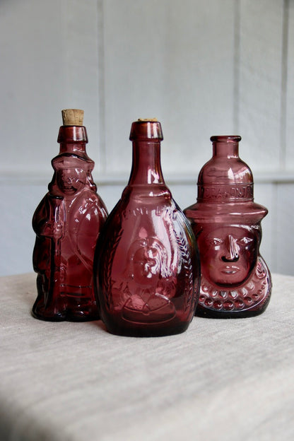 Set of 3 Purple Bottles