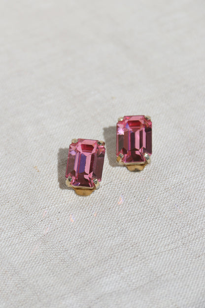 Pink Clip on Earrings