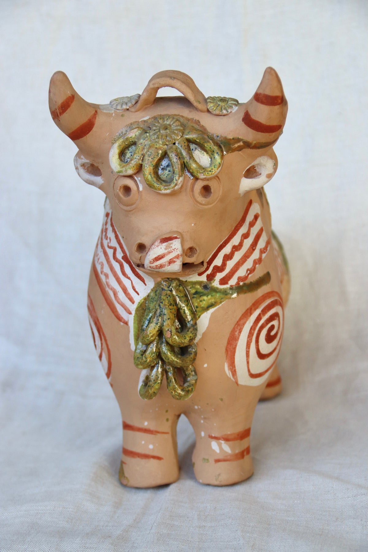 Vintage "Torito de Pucara" Peruvian Bull Terracotta Sculpture