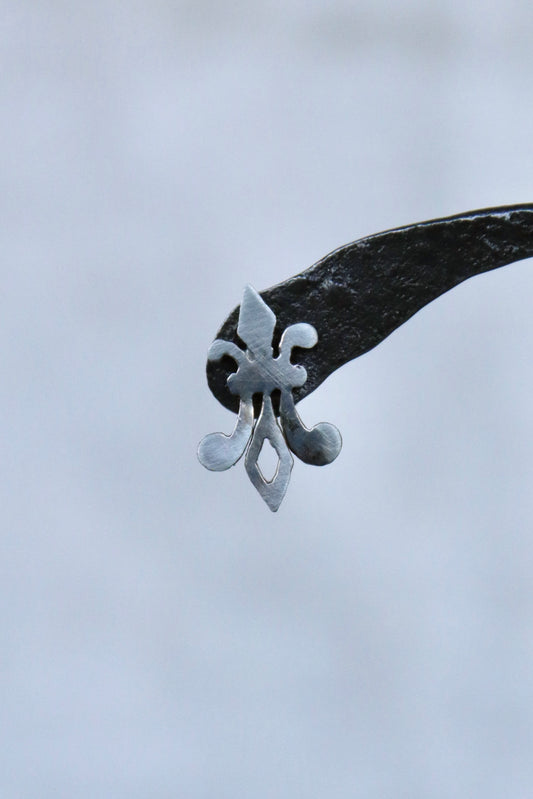 Parish Wager Sterling Silver fleur de li stud earrings