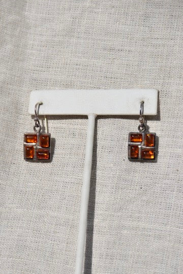 Sterling Silver Amber Earrings