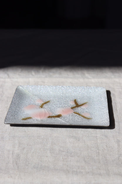 vintage Japanese Cherry Blossom Cloisonné Enamel Tray