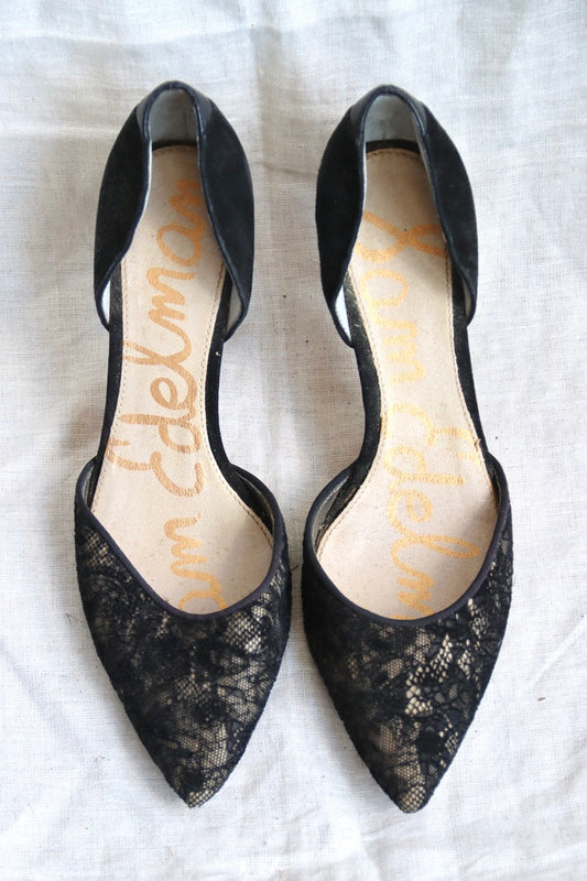 Sam Edelman Black Lace Heels