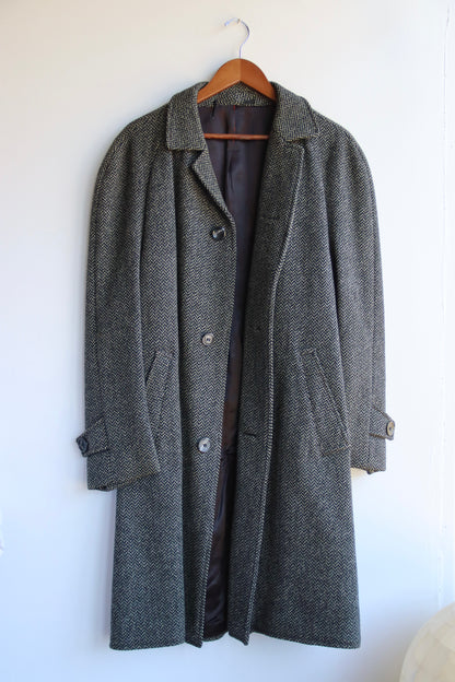 Vintage Crombie Scotland Houndstooth Overcoat