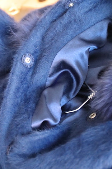 Blue Faux Fur Coat