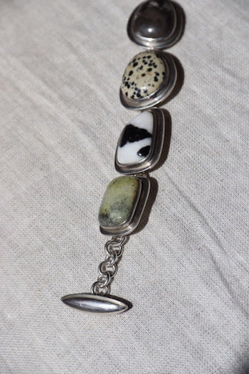 Silpada Sterling Silver and Natural Jasper Stone Bracelet