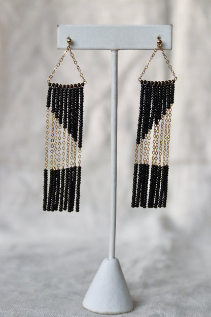 Sidai Designs Black Beaded Earrings