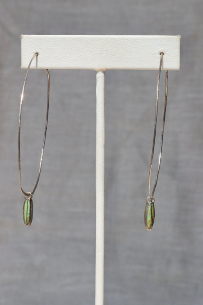 Manuela Stalman Sterling Silver and Turquoise Hoop Earrings